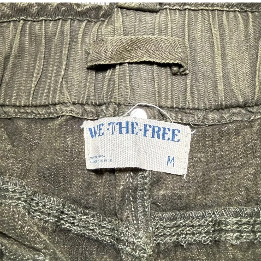 Free People We The Free Utility Cargo Pants Olive Green Acid Wash Medium - Picture 5 of 8